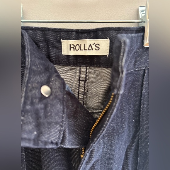 Rolla’s Chambray Studio Flare High Rise Jeans Woman’s SZ 32 Baggy Wide Leg New - Picture 5 of 12